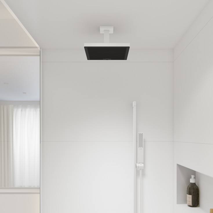 Hansgrohe brusearm, 10 cm, mat hvid