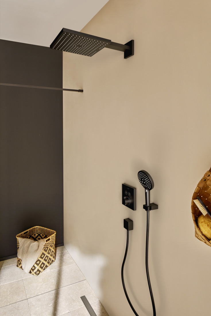 Hansgrohe Raindance E takdusch, 30x30 cm, matt svart