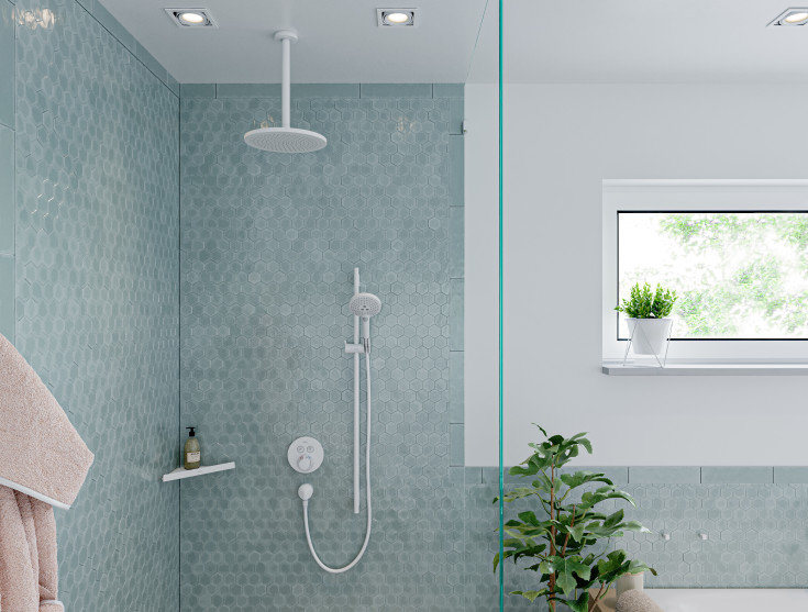 Hansgrohe takfeste S 1/2" 300 mm matt hvit