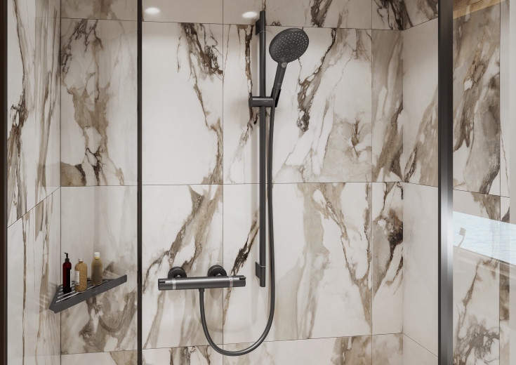 Hansgrohe Unica S Puro brusestang, 65 cm, børstet sort krom