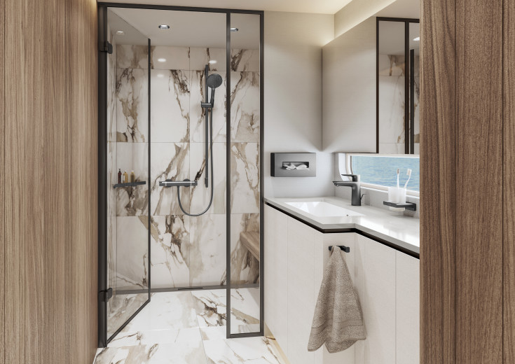 Hansgrohe Unica S Puro brusestang, 65 cm, børstet sort krom