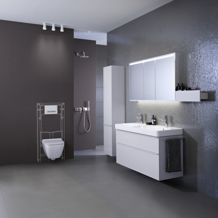 Geberit Smyle Square toiletsæde, hvid