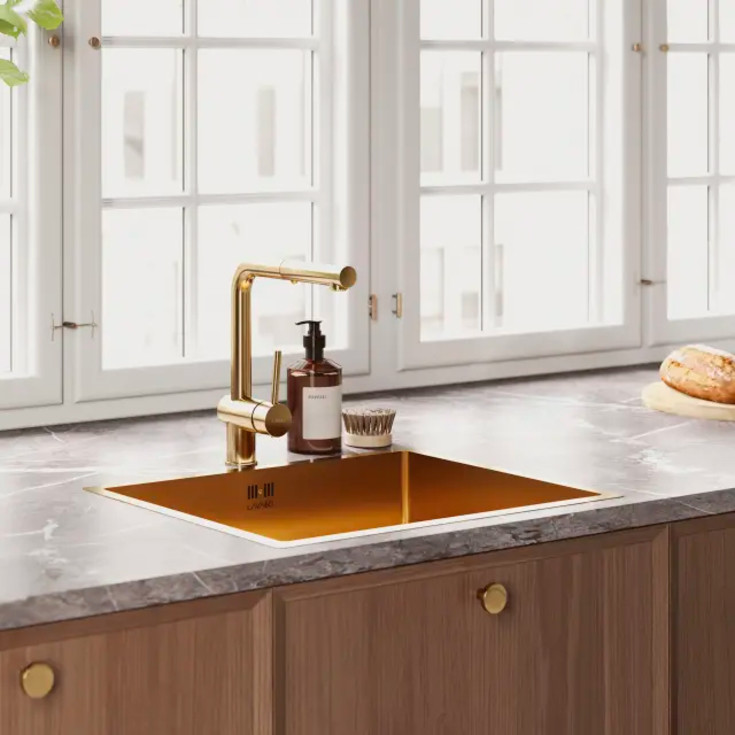 Lavabo Kubus 040 køkkenarmatur, udtrækstud, messing