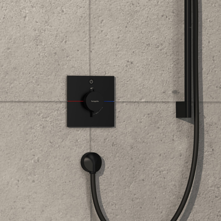 Hansgrohe ShowerSelect Comfort E dusjbatteri, sort