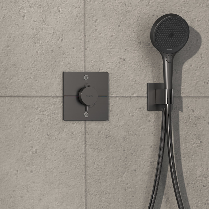 Hansgrohe ShowerSelect Comfort E dusjbatteri, sort krom