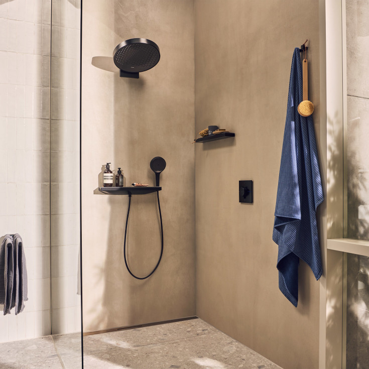 Hansgrohe ShowerSelect Comfort E dusjbatteri, sort krom
