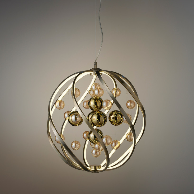 Nielsen Light Solar lysekrone, antik messing