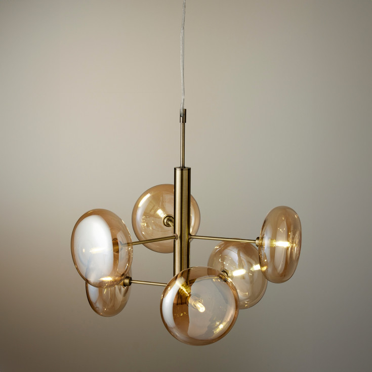 Nielsen Light Continental lysekrone, antik messing