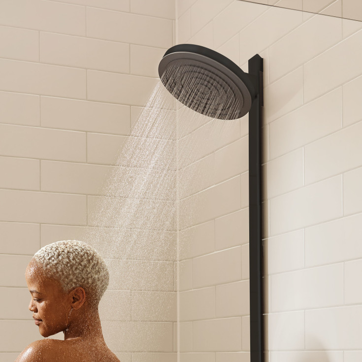 Hansgrohe Pulsify S takdusj, Ø26 cm, vannbesparende, matt sort