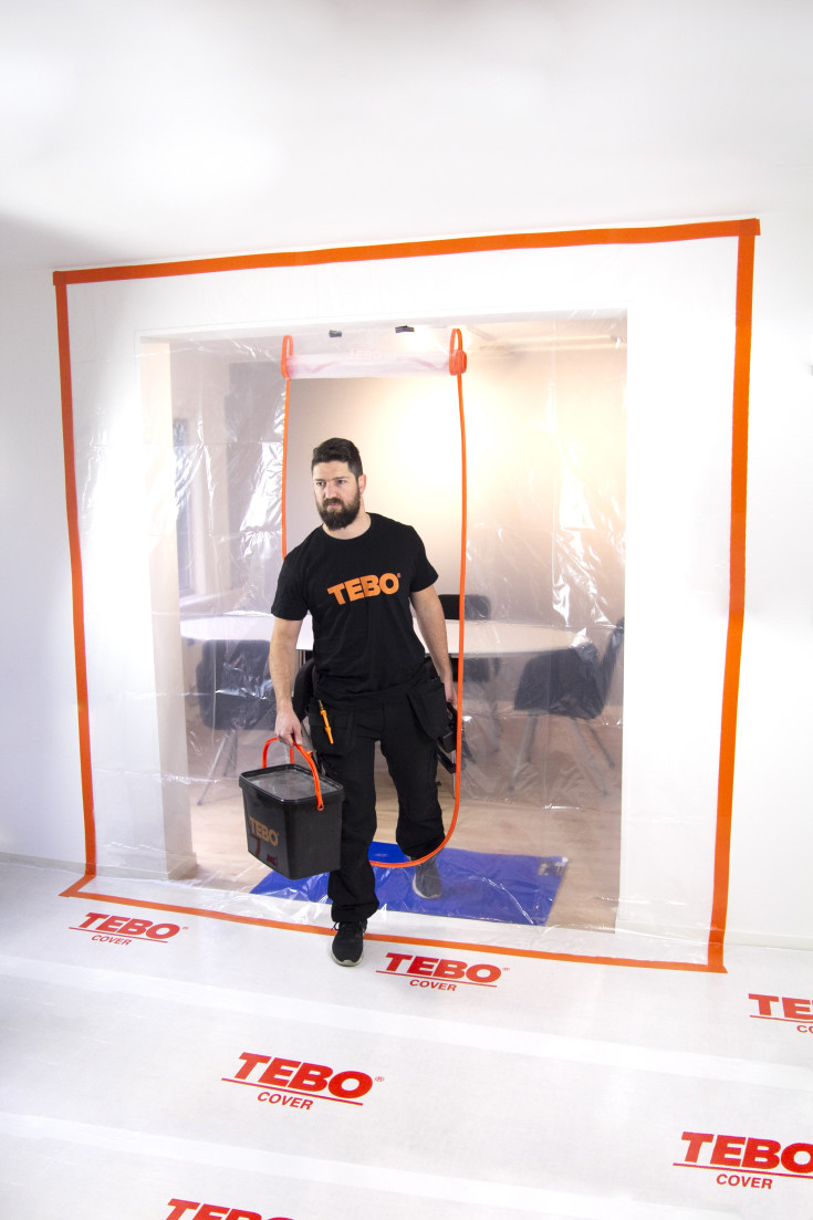 Cover XL støvdør med lynlås og U-åbning, 250 x 224 cm