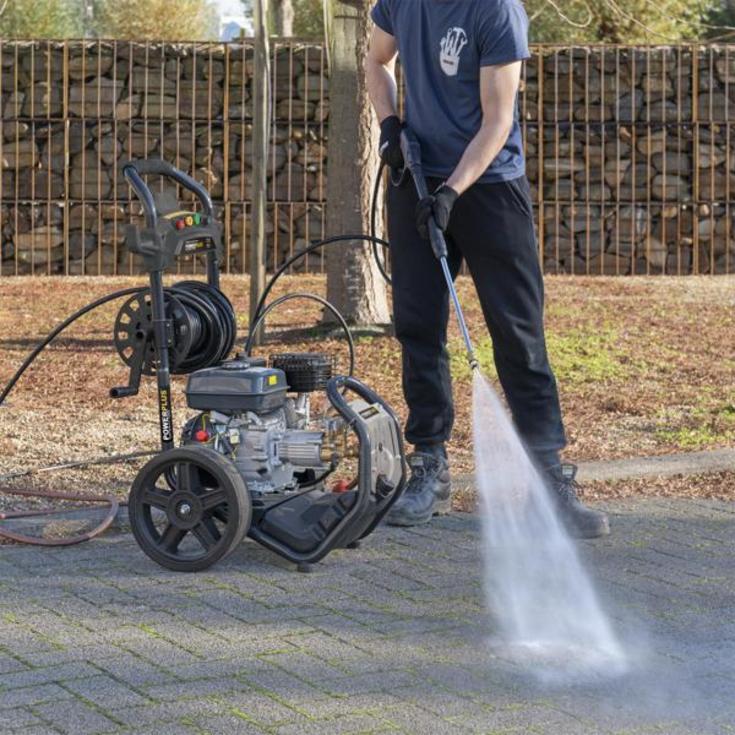 PowerPlus højtryksrenser, 210cc benzin, selvsugende