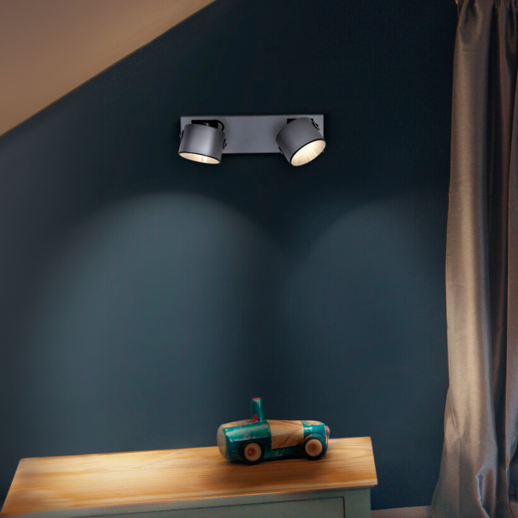 Ledvance Decor Jupitor tak- og veggspotlight, sølv, 2 spotlights, sølv