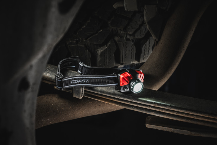 Coast FL75R genopladelig pandelampe, 530Lumen