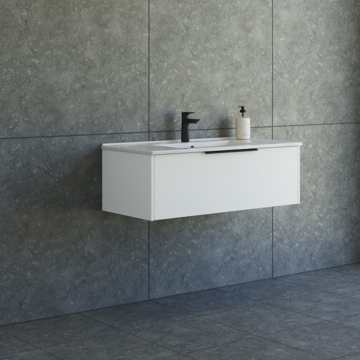 Dansani Mido+ Classic möbelpaket, 101x44 cm, matt vit