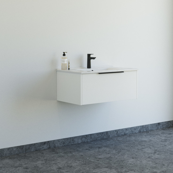 Dansani Mido+ Classic möbelpaket, 81x44 cm, randig matt vit