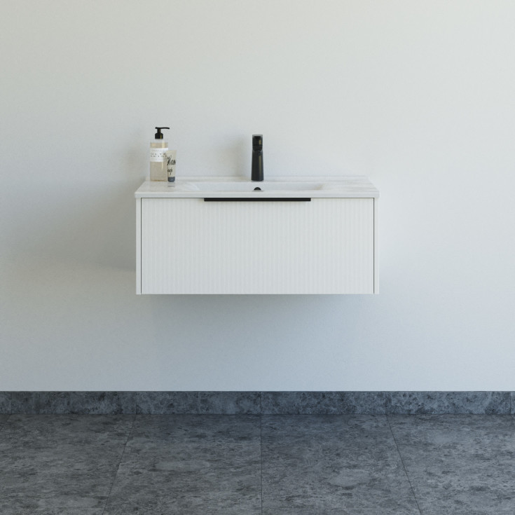 Dansani Mido+ Classic møbelpakke, 81x44 cm, stripete matt hvit