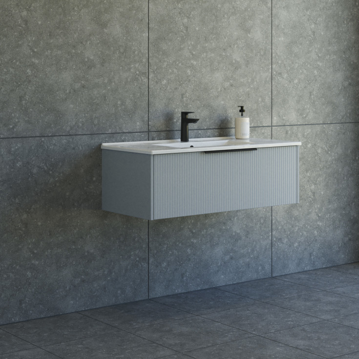 Dansani Mido+ Classic möbelpaket, 101x44 cm, randig matt ljusblå