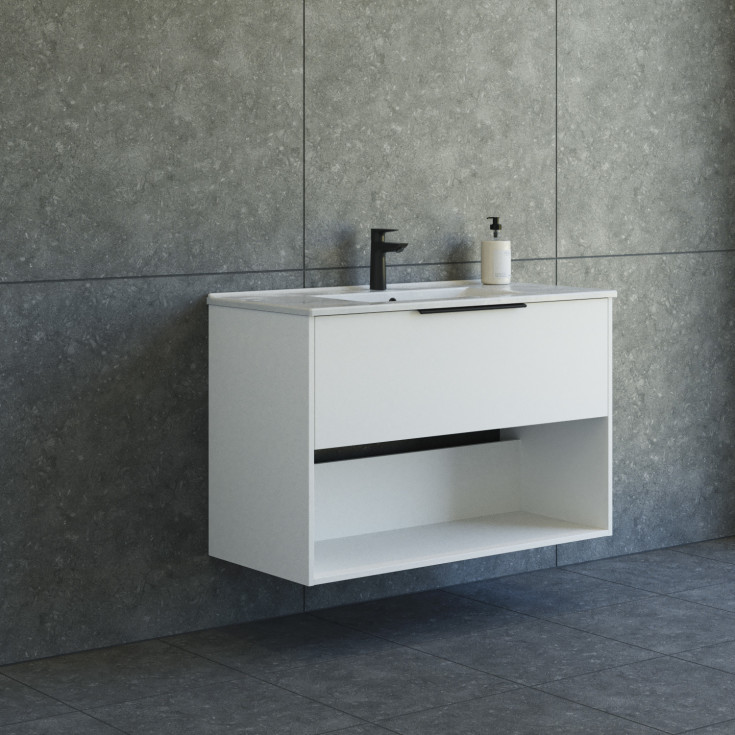 Dansani Mido+ Classic möbelpaket, 101x44 cm, matt vit