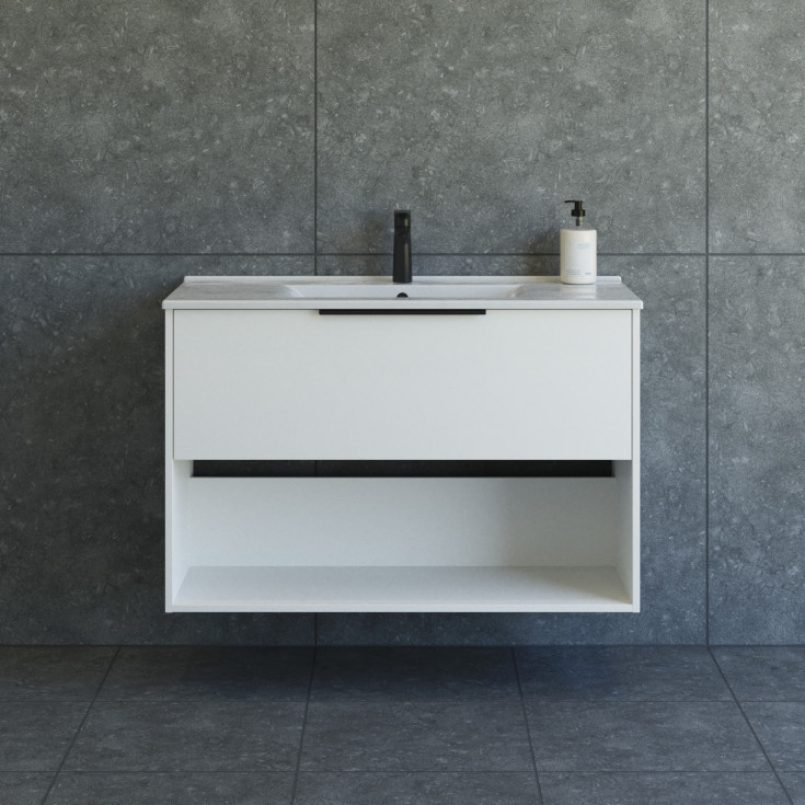 Dansani Mido+ Classic möbelpaket, 101x44 cm, matt vit