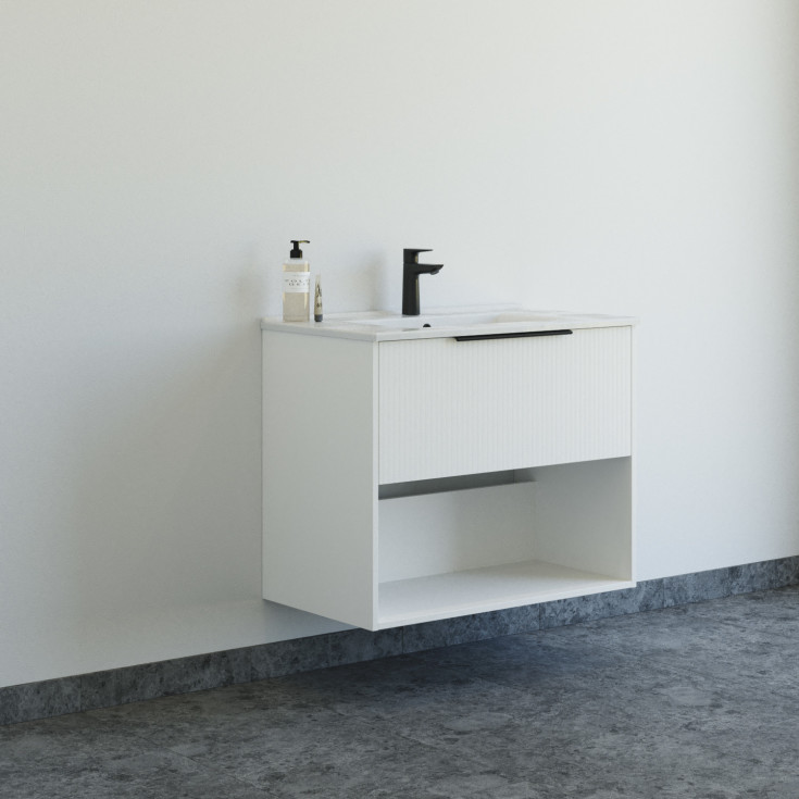 Dansani Mido+ Classic møbelpakke, 81x44 cm, stripete matt hvit