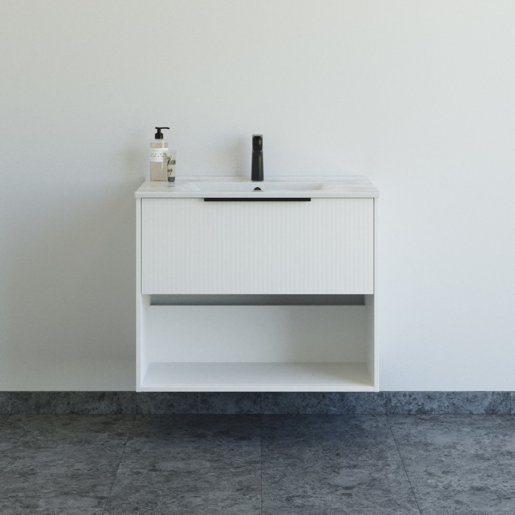 Dansani Mido+ Classic möbelpaket, 81x44 cm, randig matt vit