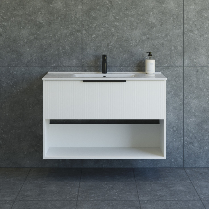 Dansani Mido+ Classic møbelpakke, 101x44 cm, stripete matt hvit