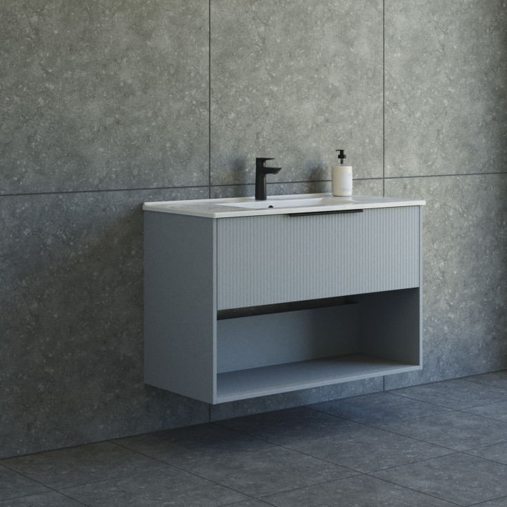 Dansani Mido+ Classic möbelpaket, 101x44 cm, randig matt ljusblÄ