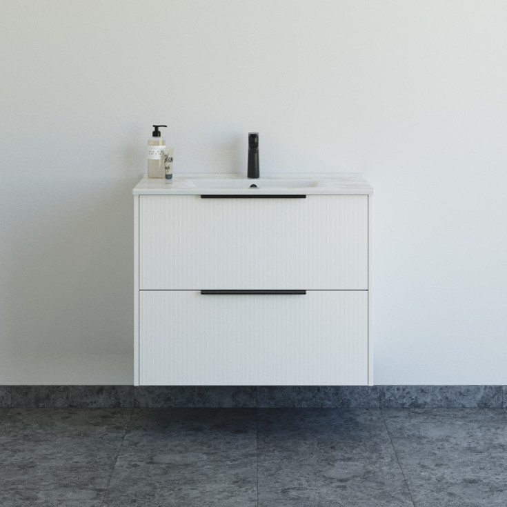 Dansani Mido+ Classic møbelpakke, 81x44 cm, stripete matt hvit