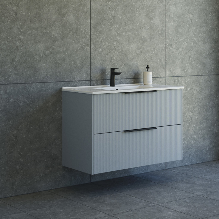 Dansani Mido+ Classic møbelpakke, 101x45,5 cm, stripete matt lyseblå