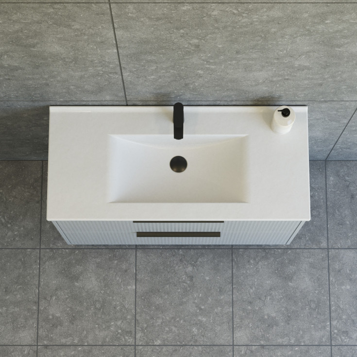 Dansani Mido+ Classic möbelpaket, 101x45,5 cm, randig matt ljusblå