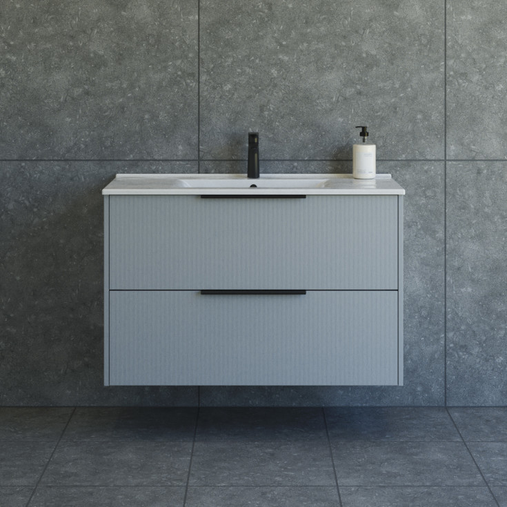 Dansani Mido+ Classic møbelpakke, 101x45,5 cm, stripete matt lyseblå