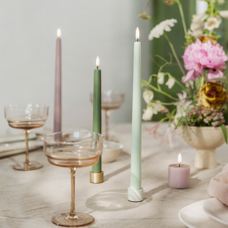 Uyuni LED kronelys, batteri, grønn