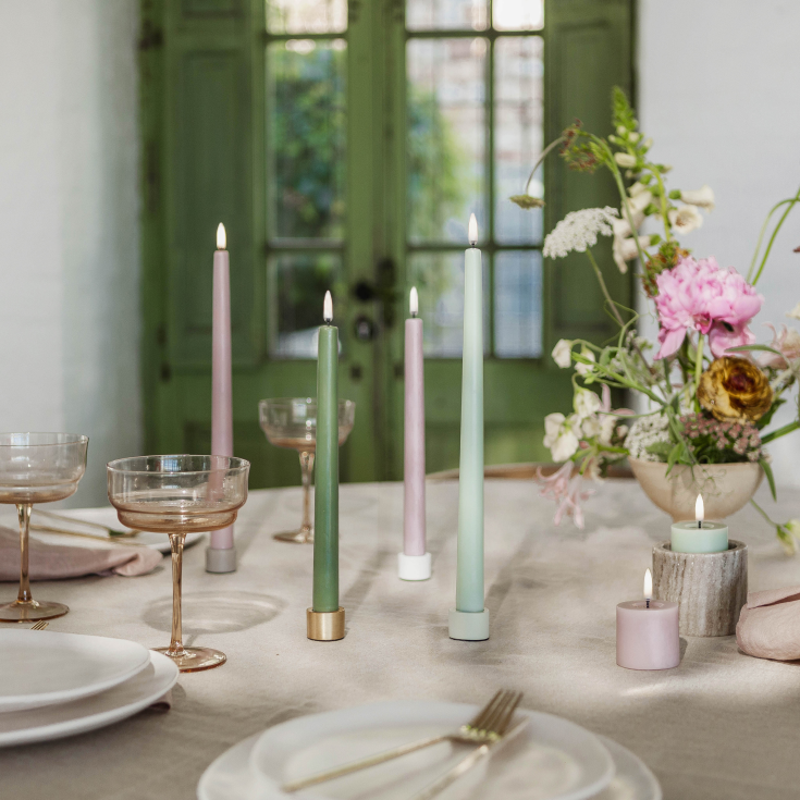 Uyuni LED kronelys, batteri, grønn