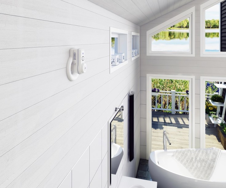 Pax Passad 30 badventilator, fugtstyring, sensor, Ø100 mm, hvid