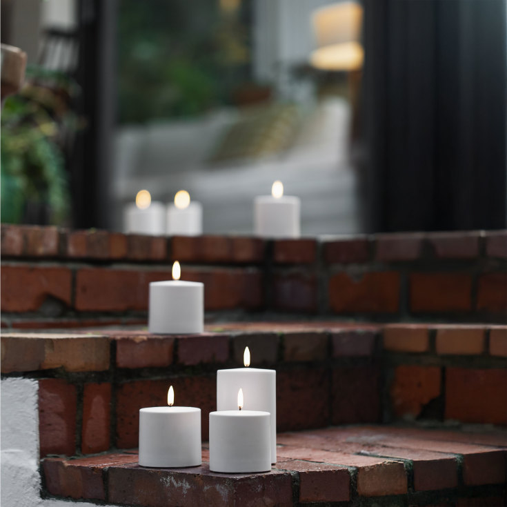 4 stk Uyuni LED kubbelys, utendørs, batteri, hvit