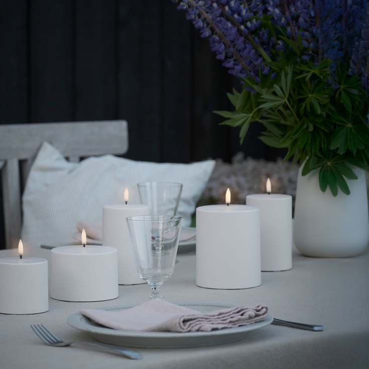 4 stk Uyuni LED kubbelys, utendørs, batteri, hvit