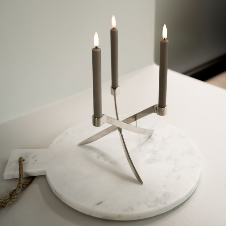 Uyuni LED kronelys, batteri, beige