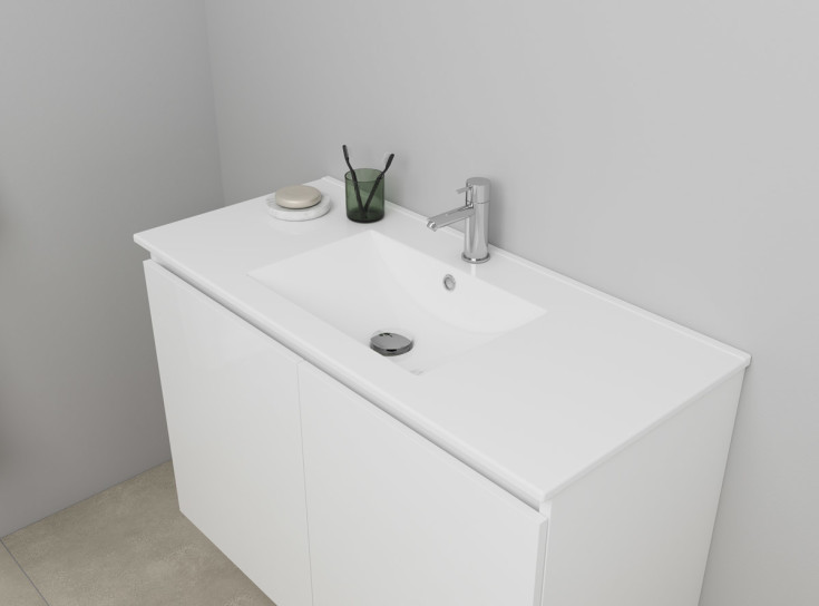 Sanibell Online møbelpakke, usamlet, 101x46 cm, hvit høyglans