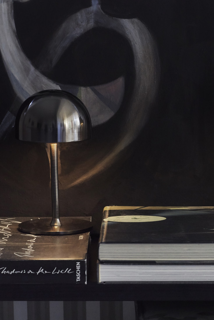 Sirius Tim oppladbar bordlampe, sort nikkel, 22 cm