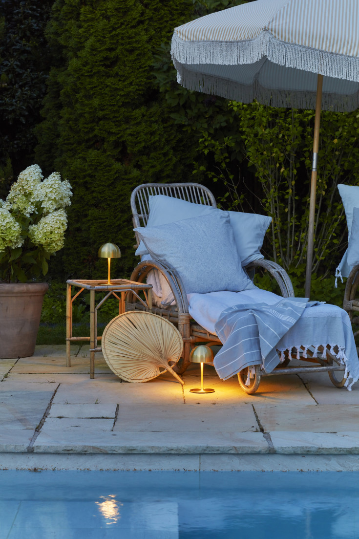 Sirius Tim oppladbar bordlampe, messing, 22 cm