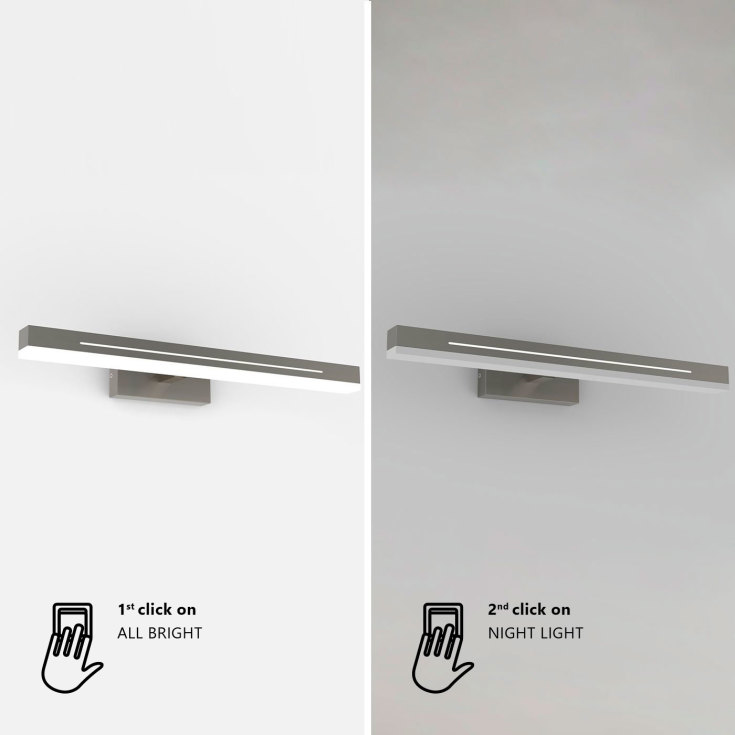 3 stk Nordlux Otis spejllampe, krom, 60 cm