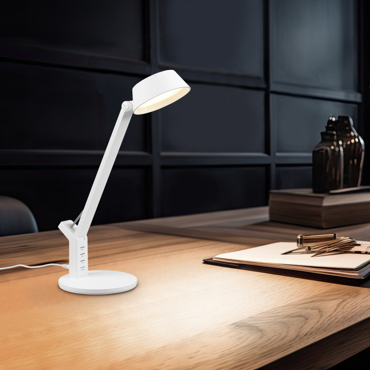 Trio Lighting Ava bordslampa, vit