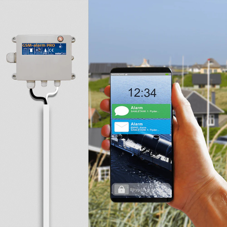 WaterCare GSM VA-alarm Pro højvandsalarm, til tanke og pumpebrønde