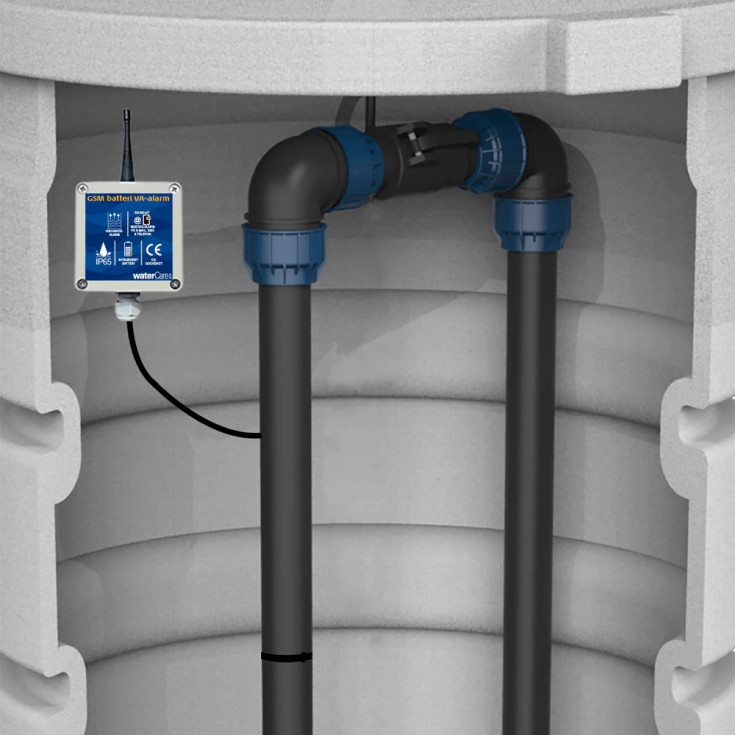 WaterCare GSM VA-alarm højvandsalarm, batteri, til tanke og pumpebrønde