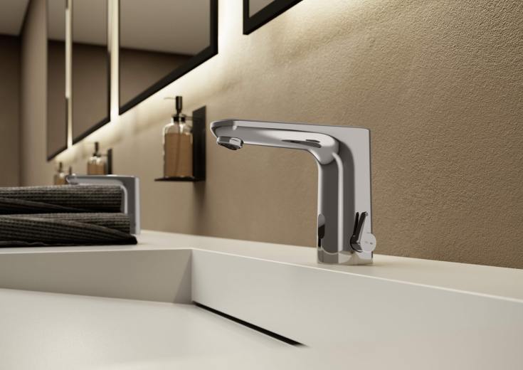 Oras Electra 92 Digital+ håndvaskarmatur, berøringsfri, krom