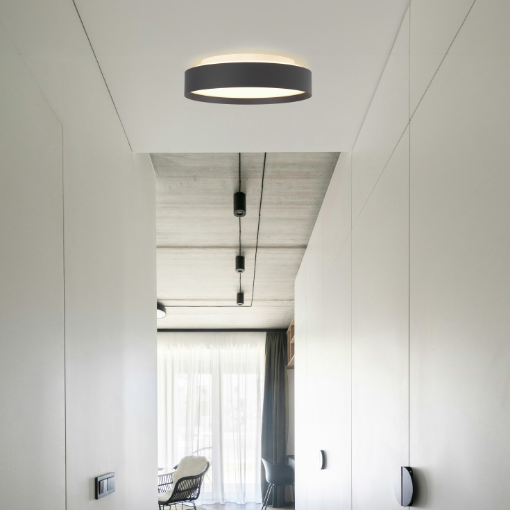 Halo Design Backlight Full plafond, sort, Ø50 cm