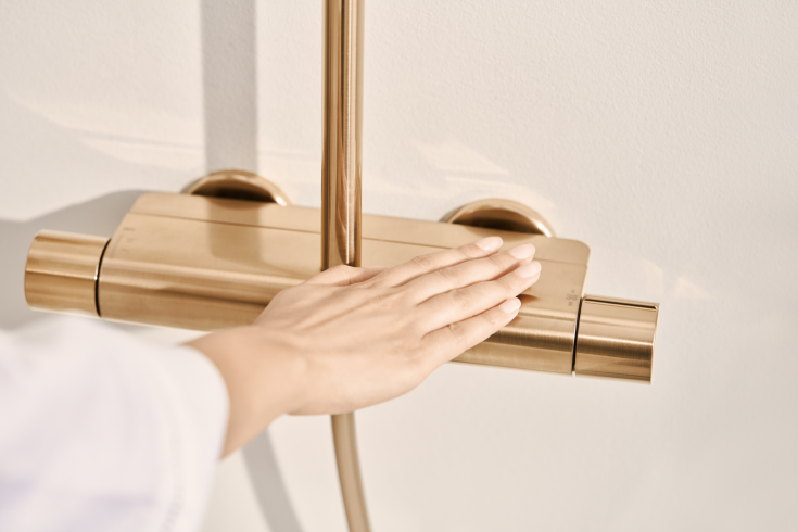 Oras Optima Style duschset, vattenbesparande, mässing