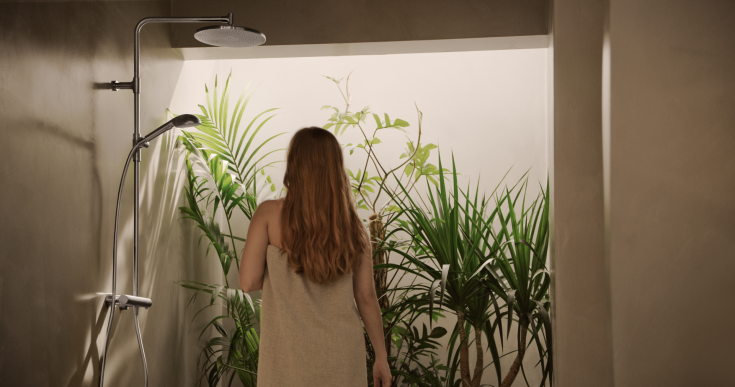 Oras Aurelia dusjsett, vannbesparende, stål