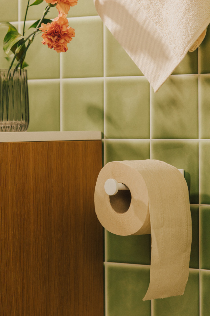 Cosmic Stick toiletrulleholder, mat hvid