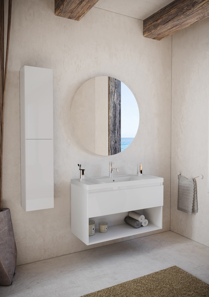 Cosmic B-Best møbelpakke, 100x61,5 cm, hvit høyglans